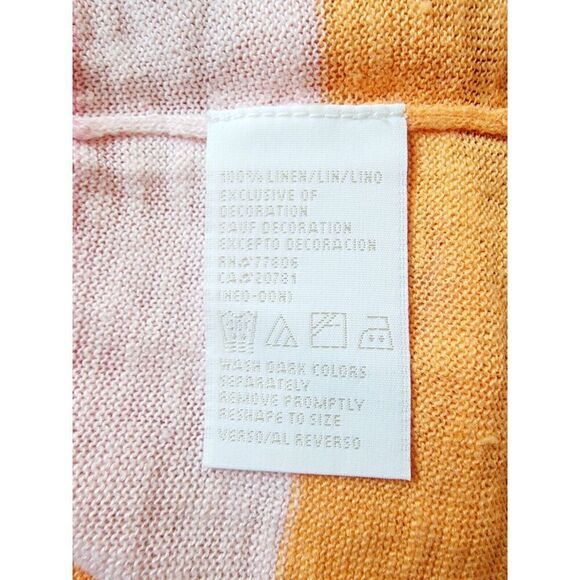 Tommy Hilfiger M Sweater‎ Women's  Striped Pink Orange 100% Linen Long Sleeve - Picture 7 of 7